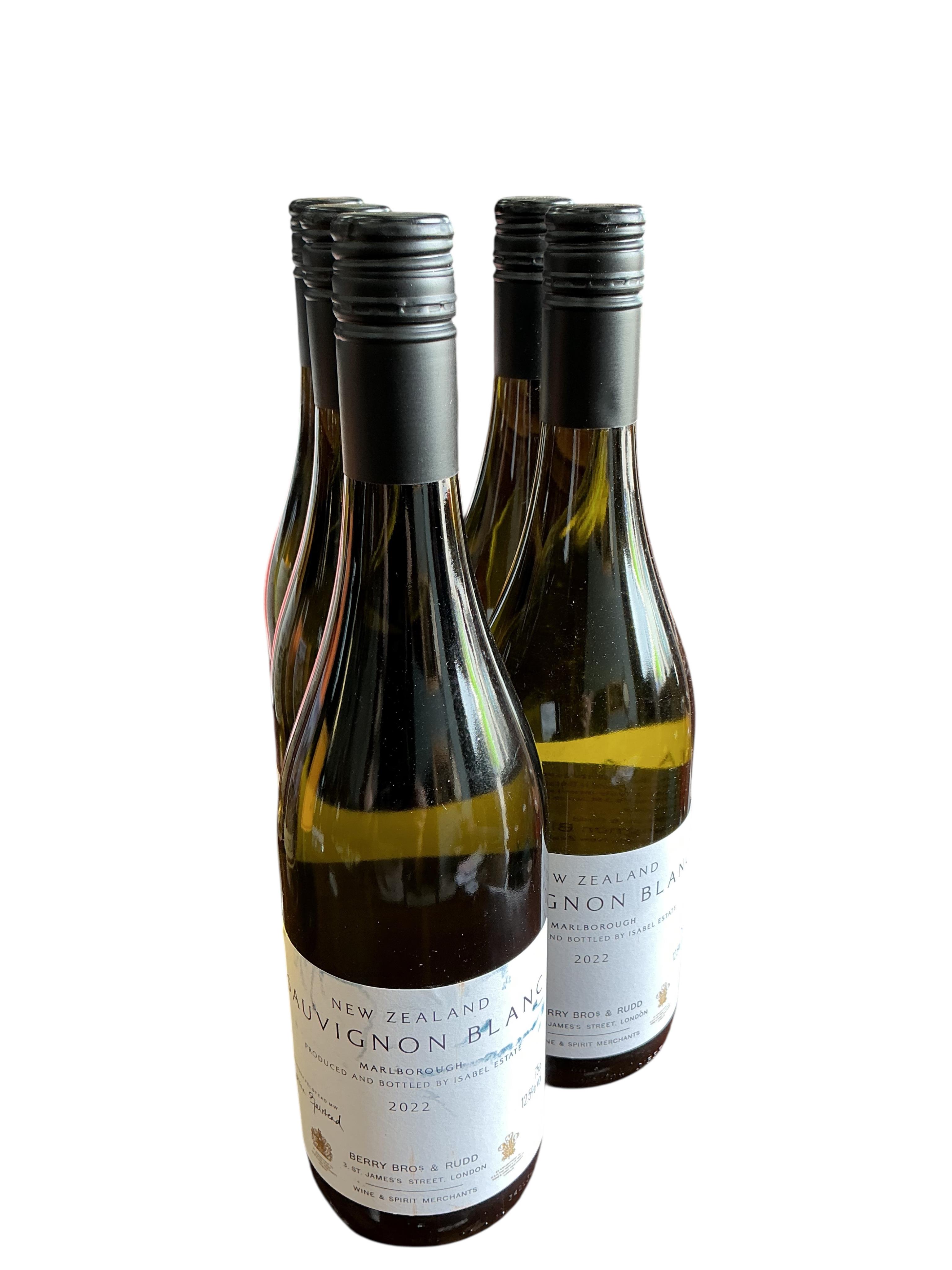 Eleven bottles of assorted white, red and rose wine to include Berry Bros & Rudd New Zealand Sauvignon Blanc (5), Arabella Viognier and Beronia 2018 Reserva Rioja. (Provenance, surplus stock from a local wedding company)